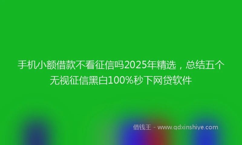 手机小额借款不看征信吗2025年精选，总结五个无视征信黑白100%秒下网贷软件