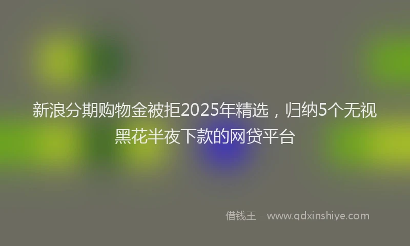 新浪分期购物金被拒2025年精选，归纳5个无视黑花半夜下款的网贷平台