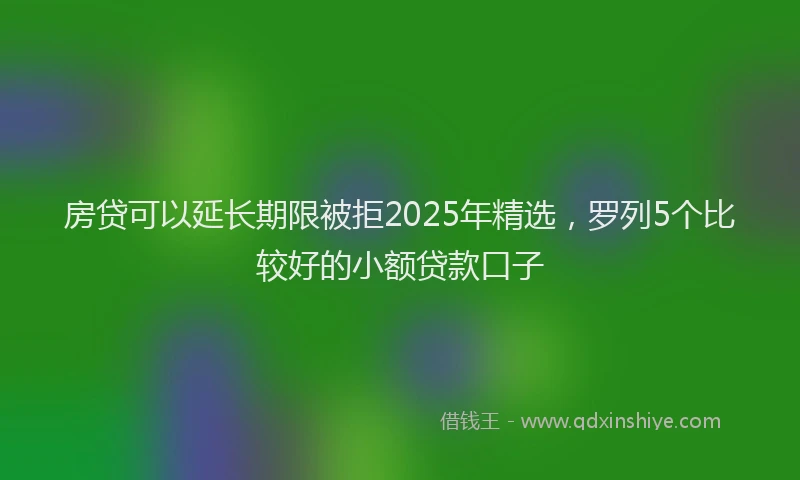 房贷可以延长期限被拒2025年精选，罗列5个比较好的小额贷款口子