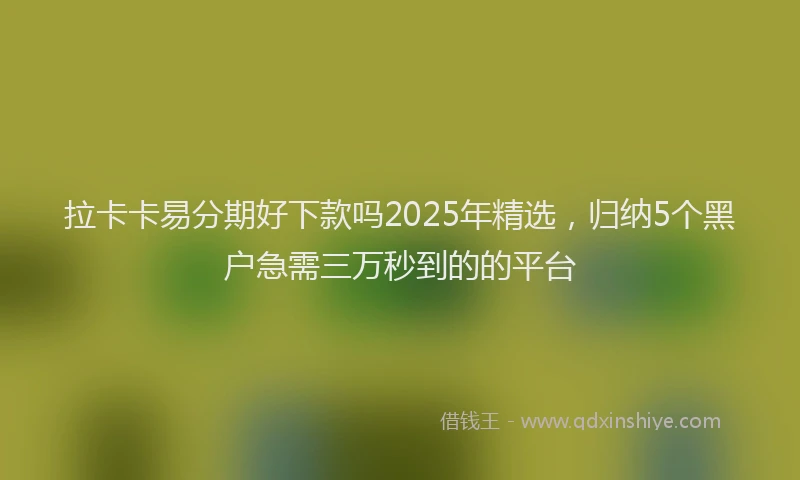 拉卡卡易分期好下款吗2025年精选，归纳5个黑户急需三万秒到的的平台