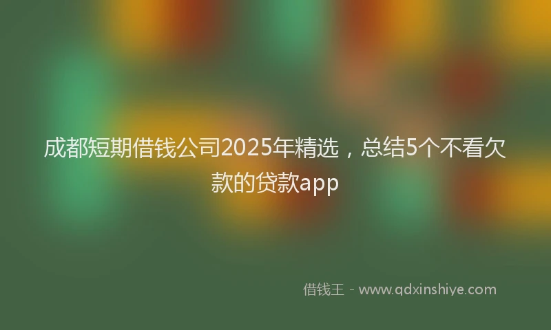 成都短期借钱公司2025年精选，总结5个不看欠款的贷款app