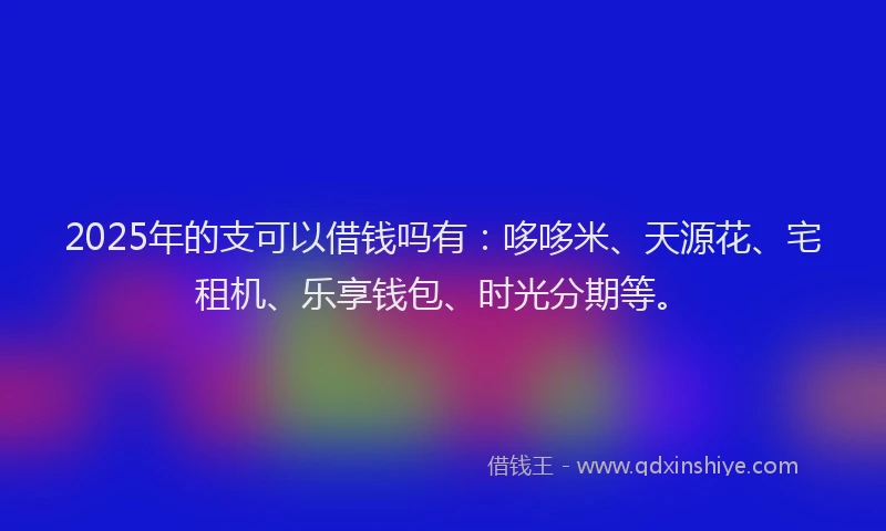 2025年的支可以借钱吗有：哆哆米、天源花、宅租机、乐享钱包、时光分期等。