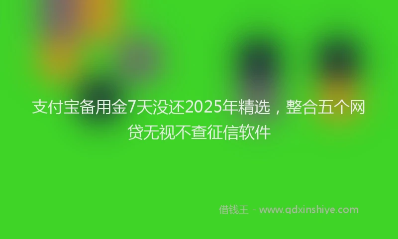 支付宝备用金7天没还2025年精选，整合五个网贷无视不查征信软件