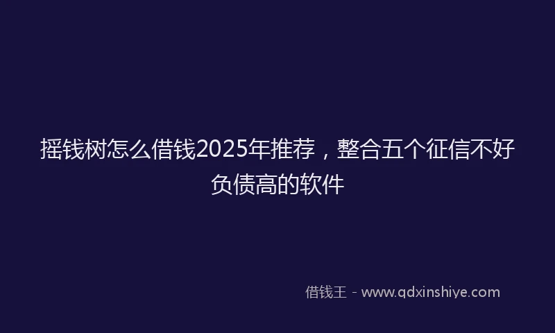 摇钱树怎么借钱2025年推荐，整合五个征信不好负债高的软件