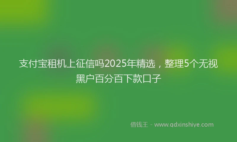 支付宝租机上征信吗2025年精选，整理5个无视黑户百分百下款口子