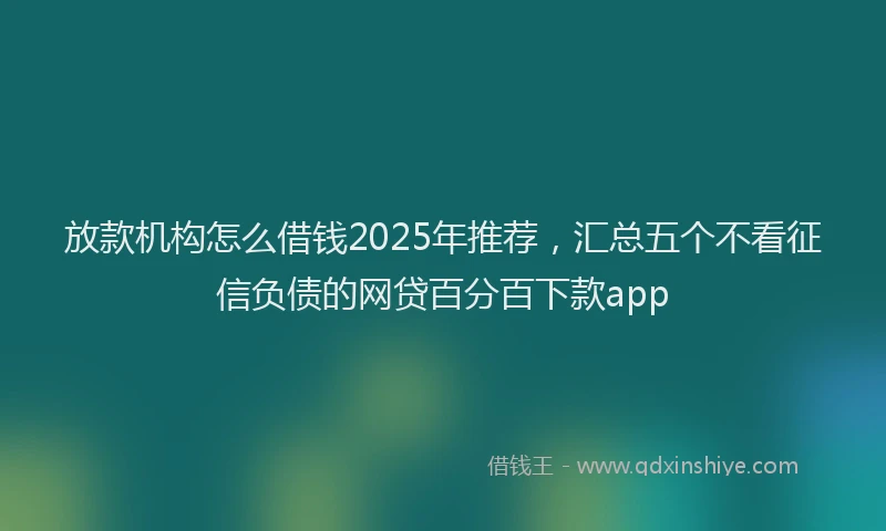 放款机构怎么借钱2025年推荐，汇总五个不看征信负债的网贷百分百下款app