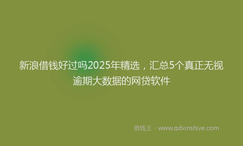 新浪借钱好过吗2025年精选，汇总5个真正无视逾期大数据的网贷软件