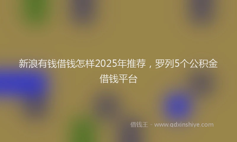 新浪有钱借钱怎样2025年推荐，罗列5个公积金借钱平台