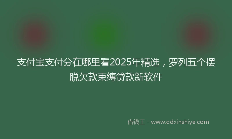 支付宝支付分在哪里看2025年精选，罗列五个摆脱欠款束缚贷款新软件
