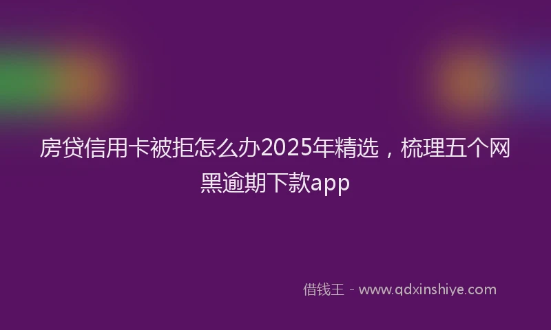 房贷信用卡被拒怎么办2025年精选，梳理五个网黑逾期下款app