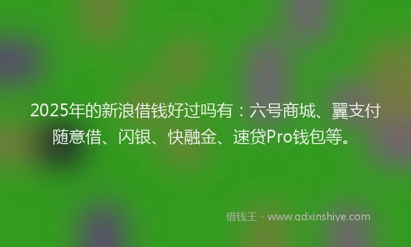 2025年的新浪借钱好过吗有：六号商城、翼支付随意借、闪银、快融金、速贷Pro钱包等。