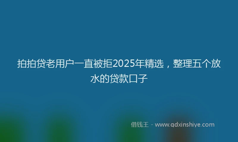拍拍贷老用户一直被拒2025年精选，整理五个放水的贷款口子
