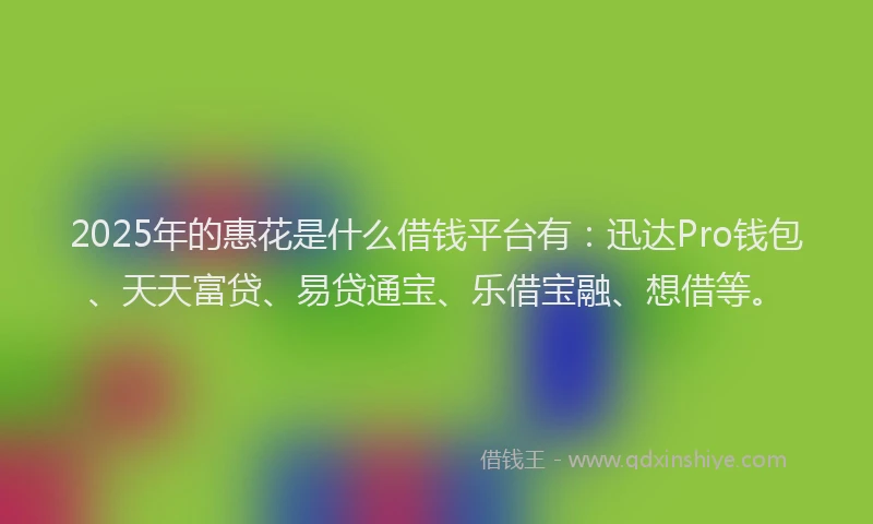 2025年的惠花是什么借钱平台有：迅达Pro钱包、天天富贷、易贷通宝、乐借宝融、想借等。