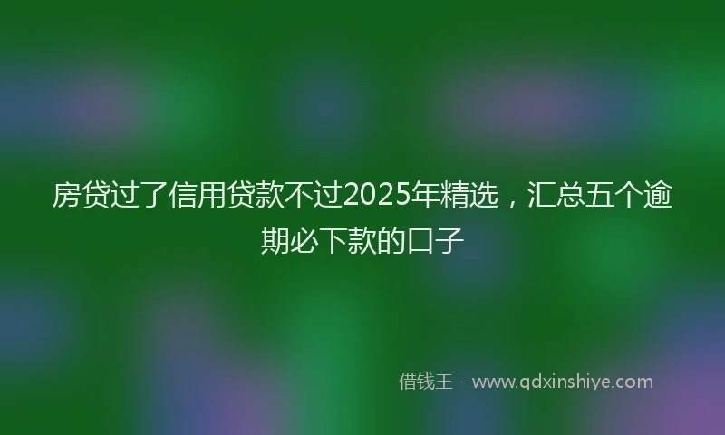 房贷过了信用贷款不过2025年精选，汇总五个逾期必下款的口子