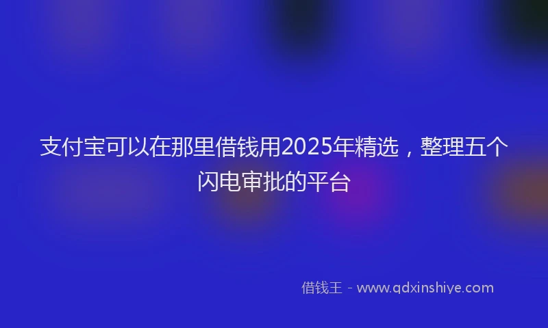 支付宝可以在那里借钱用2025年精选，整理五个闪电审批的平台