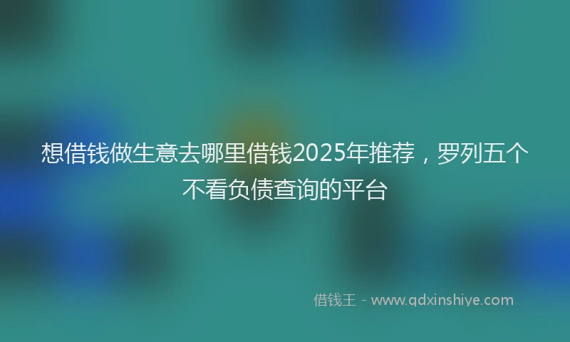 想借钱做生意去哪里借钱2025年推荐，罗列五个不看负债查询的平台