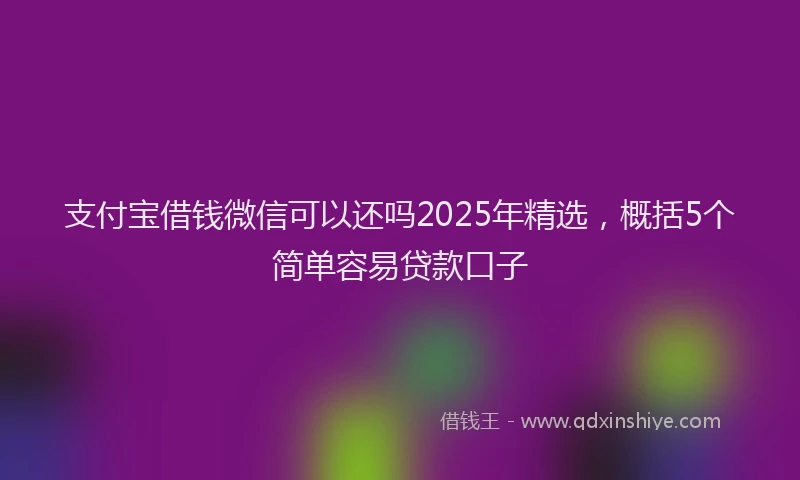 支付宝借钱微信可以还吗2025年精选，概括5个简单容易贷款口子