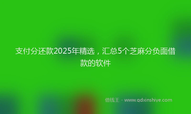 支付分还款2025年精选，汇总5个芝麻分负面借款的软件