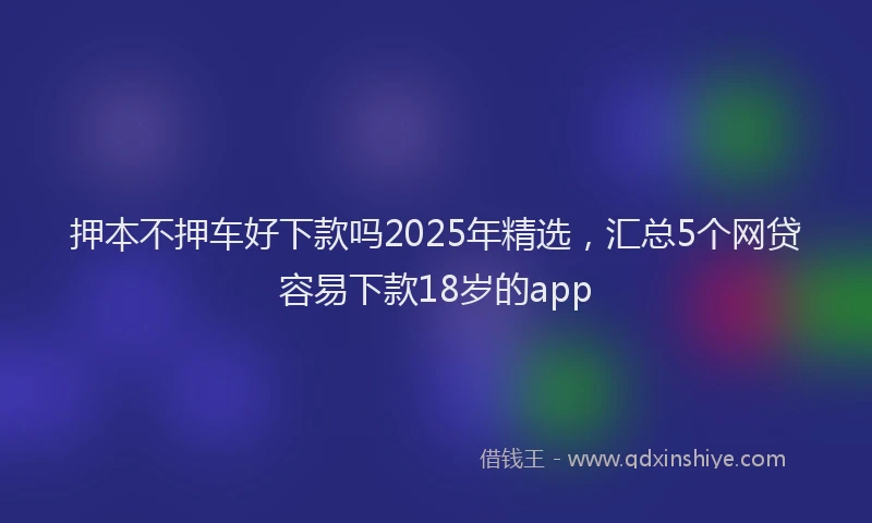 押本不押车好下款吗2025年精选，汇总5个网贷容易下款18岁的app