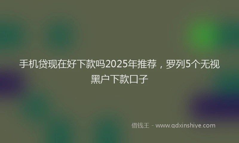 手机贷现在好下款吗2025年推荐，罗列5个无视黑户下款口子