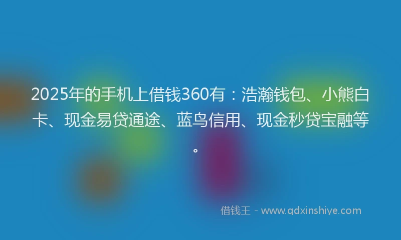 2025年的手机上借钱360有：浩瀚钱包、小熊白卡、现金易贷通途、蓝鸟信用、现金秒贷宝融等。