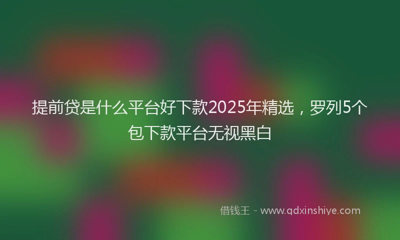 提前贷是什么平台好下款2025年精选，罗列5个包下款平台无视黑白