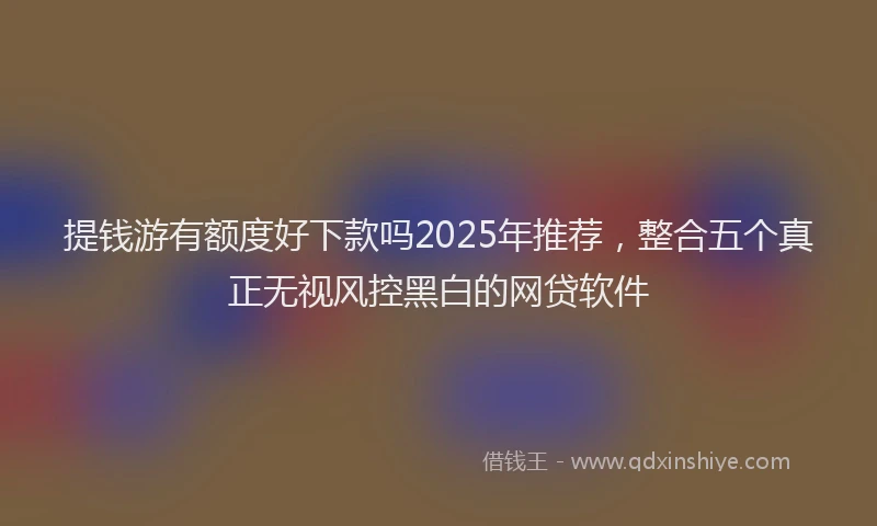 提钱游有额度好下款吗2025年推荐，整合五个真正无视风控黑白的网贷软件