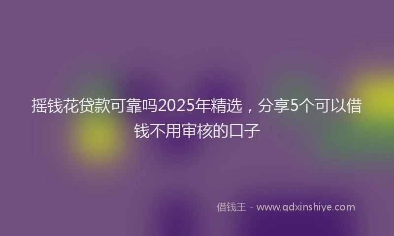 摇钱花贷款可靠吗2025年精选，分享5个可以借钱不用审核的口子