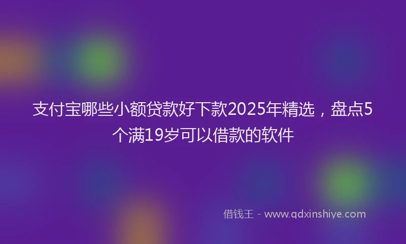 支付宝哪些小额贷款好下款2025年精选，盘点5个满19岁可以借款的软件