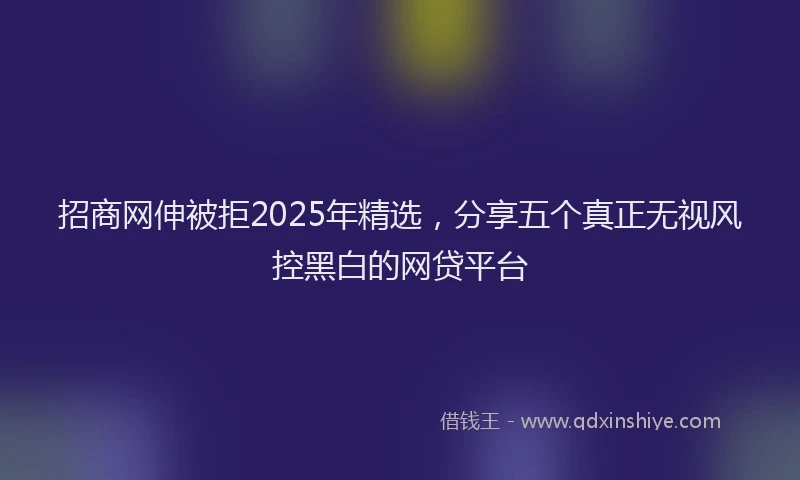 招商网伸被拒2025年精选，分享五个真正无视风控黑白的网贷平台