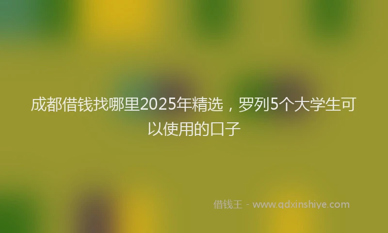 成都借钱找哪里2025年精选，罗列5个大学生可以使用的口子