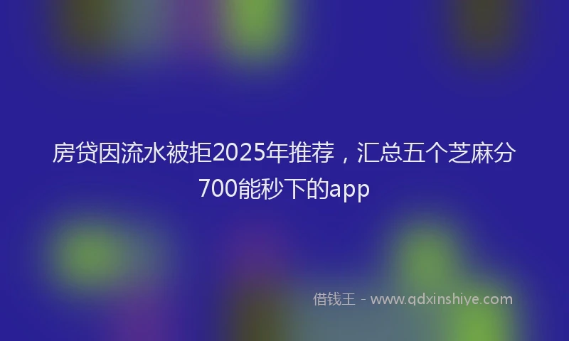 房贷因流水被拒2025年推荐，汇总五个芝麻分700能秒下的app