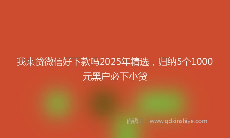 我来贷微信好下款吗2025年精选，归纳5个1000元黑户必下小贷