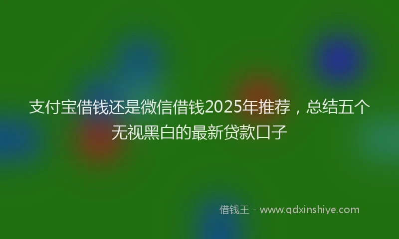 支付宝借钱还是微信借钱2025年推荐，总结五个无视黑白的最新贷款口子