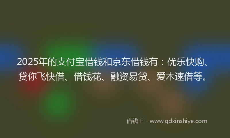2025年的支付宝借钱和京东借钱有：优乐快购、贷你飞快借、借钱花、融资易贷、爱木速借等。