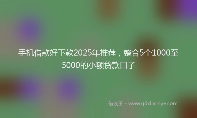 手机借款好下款2025年推荐，整合5个1000至5000的小额贷款口子
