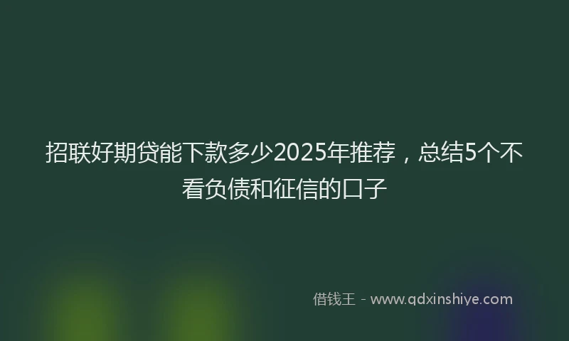 招联好期贷能下款多少2025年推荐，总结5个不看负债和征信的口子