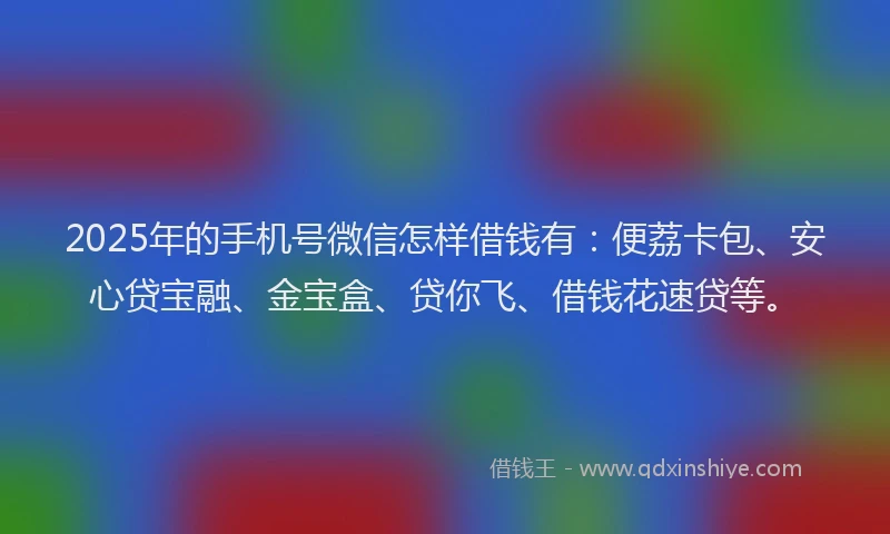 2025年的手机号微信怎样借钱有：便荔卡包、安心贷宝融、金宝盒、贷你飞、借钱花速贷等。