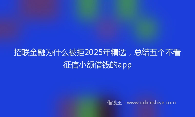 招联金融为什么被拒2025年精选，总结五个不看征信小额借钱的app