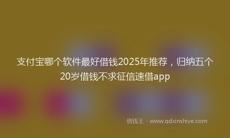 支付宝哪个软件最好借钱2025年推荐，归纳五个20岁借钱不求征信速借app