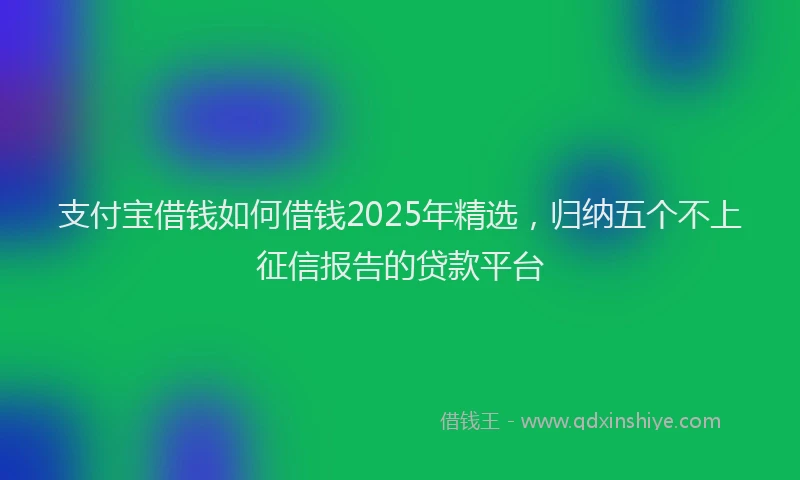 支付宝借钱如何借钱2025年精选，归纳五个不上征信报告的贷款平台