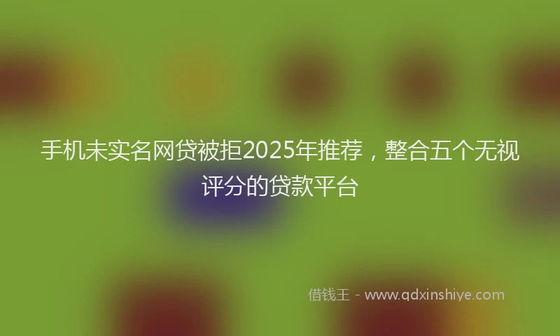 手机未实名网贷被拒2025年推荐，整合五个无视评分的贷款平台