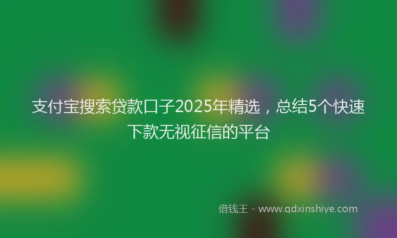 支付宝搜索贷款口子2025年精选，总结5个快速下款无视征信的平台