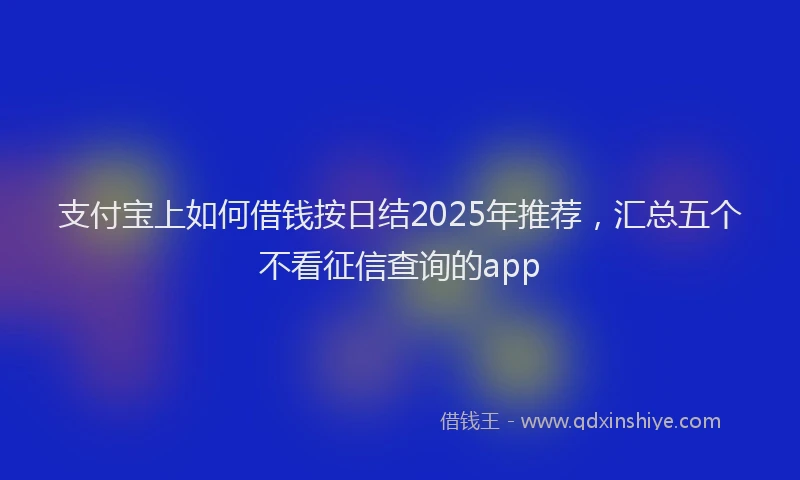 支付宝上如何借钱按日结2025年推荐，汇总五个不看征信查询的app