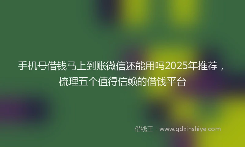 手机号借钱马上到账微信还能用吗2025年推荐，梳理五个值得信赖的借钱平台