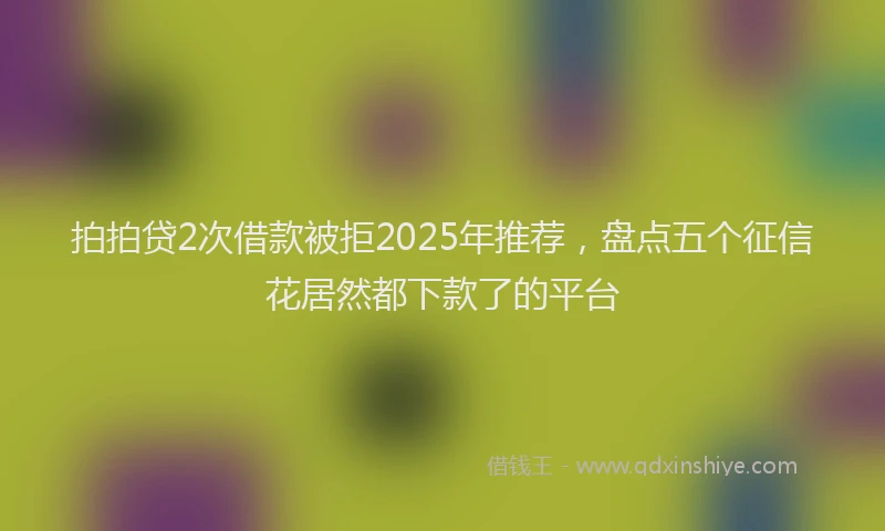 拍拍贷2次借款被拒2025年推荐，盘点五个征信花居然都下款了的平台