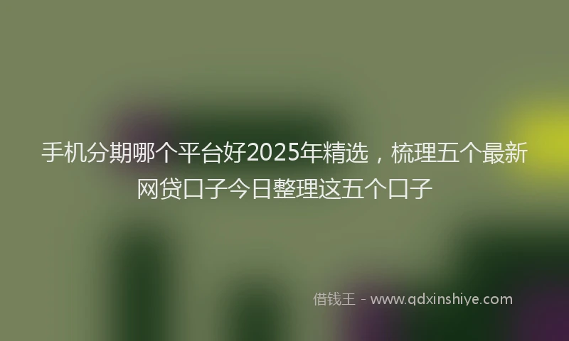 手机分期哪个平台好2025年精选，梳理五个最新网贷口子今日整理这五个口子
