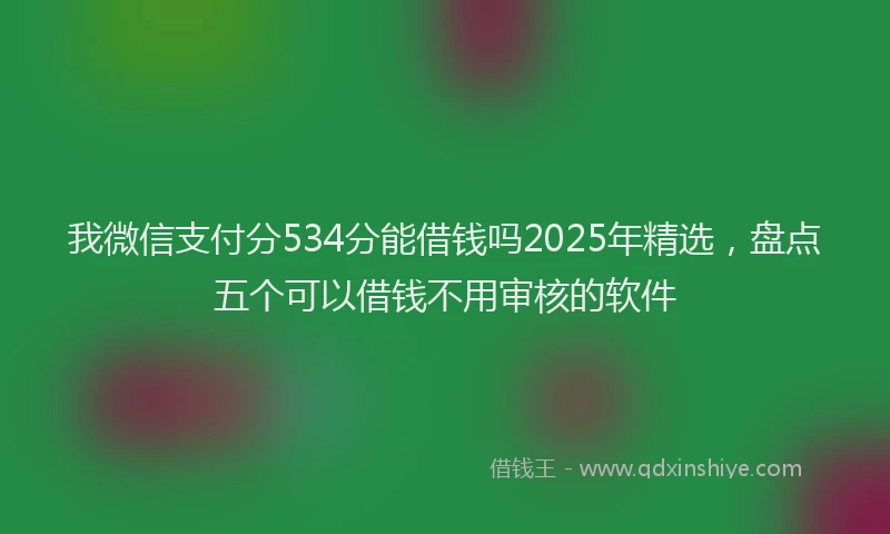 我微信支付分534分能借钱吗2025年精选，盘点五个可以借钱不用审核的软件