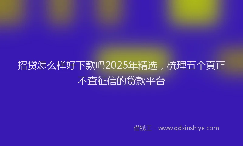 招贷怎么样好下款吗2025年精选，梳理五个真正不查征信的贷款平台