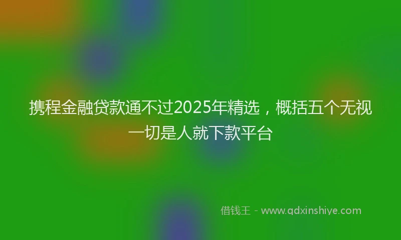 携程金融贷款通不过2025年精选，概括五个无视一切是人就下款平台